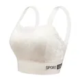 Elegante bralette in pizzo bianco con coppe imbottite e design posteriore multi-cinturino - Crema