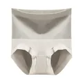 Seamless high-waist tummy control panties in beige featuring X-shaped shaping bands - One Size / Nude