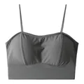 Seamless grey ice silk camisole bralette featuring thick four-centimeter padding - One Size / Tops / Thin Cup (1cm) / Gray