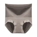 High-waisted seamless tummy control panties in taupe with reinforced X-shape compression - One Size / Gray Purple