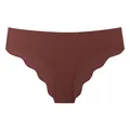 Culotte respirante sans couture en soie glacée avec bords festonnés en marron foncé - S / Brun Foncé