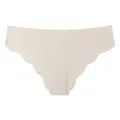 Culotte sans couture en soie glacée pour femme avec bords festonnés beige - S / Abricot Blanc