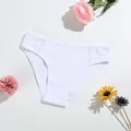 White ribbed cotton panties with delicate lace inserts for a fresh feminine look - S / Bottoms / White