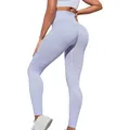 Leggings da yoga a vita alta color lavanda con controllo della pancia e effetto push-up - Viola chiaro