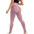Leggings da yoga senza cuciture a vita alta con effetto lifting pesca in rosa antico - Rosa