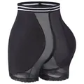 High waist butt lifting shapewear with lace edges and breathable black mesh fabric - S / Bottoms / Black