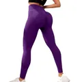 Leggings da yoga viola a vita alta con effetto scrunch butt per fitness e palestra - Viola scuro