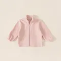 Soft and warm pink toddler fleece zip-up jacket featuring elastic cuffs and high collar - 80 / Tops / Pink (QY83176)