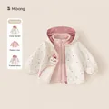 Girls' 3-in-1 hooded windbreaker jacket with pink polka dot pattern and fleece liner - 80cm / Tops / 3-in-1 Jacket (Liner + Shell) / Pink (CY26015B)