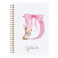A5 spiral notebook featuring a cute rabbit and pink letter D Easter design - Pink Letter Ribbon-D / 80 Pieces/Pack
