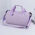 Stylish purple cylindrical sports gym bag with adjustable shoulder strap and handles - S / Purple