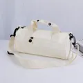 Borsa da ginnastica cilindrica color crema professionale per palestra, yoga e nuoto - Bianco latte