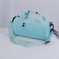 Light blue multifunctional cylindrical sports gym bag with adjustable shoulder strap - Light Blue