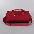 Red cylindrical multi-functional sports gym bag with adjustable shoulder strap - Angola Red