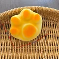 Cute yellow cat paw shaped slow rebound squishy toy for stress relief, 6.5cm x 6cm - Large / Small Cat Paw
