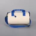 Borsa sportiva cilindrica color crema e blu per yoga, danza o nuoto professionale - Bianco + Blu