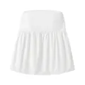 Elegant white ruffled tube top for women featuring a chic layered peplum hem design - S / Tops / White