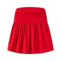 Elegant red strapless tube top for women featuring a pleated peplum hem design - S / Tops / Red