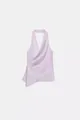 Top dos nu lavande aspect soie avec détails plissés croisés élégants pour un look chic - Mauve Clair