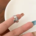 Eleganter silberner offener Ring mit Sternanhänger und klaren Zirkoniasteinen. - Sternanhänger-Stil (J912 Silber) / Silber