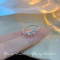 Eleganter silberner Schmetterlings-Zirkonia-Ring für Damen mit Markasit - Marquise-Strass-Schmetterlings-Stil (J778 Silber) / Silber