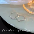 Exquisites silberfarbenes verstellbares Ring-Set mit Schmetterlings-Zirkonia-Design - Schmetterlings/Verdrehter Knochen 2er-Set (J698 Silber) / Silber