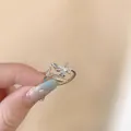 Exklusiver silberner Schmetterlingsring mit Zirkonia Steinen und blauer Emaille - Schmetterlings-Strass/Emaille-Stil (J997 Silber) / Silber
