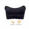 Seamless strapless black tube top bra with adjustable straps and extension buckle. - M / Tops / Includes Straps and Extender / Black