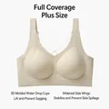 Professional seamless nude minimizer bra with 3D teardrop cups for full figure support - L / Tops / Vanilla Green