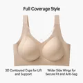 Seamless nude lifting bra with 3D teardrop cups for plus size support and comfort - L / Tops / Warm Nude