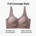Seamless minimizer bra in mauve with 3D teardrop cups for large bust support. - L / Tops / Coffee Purple