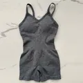 Barboteuse de yoga une pièce tricotée sans couture grise pour le fitness. - Gris Chiné