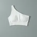Reggiseno sportivo monospalla bianco senza cuciture per yoga - Taglia S / Top / Bianco