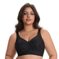 Women's plus size seamless leopard print bra featuring a comfortable wire-free design - 3XL / Tops / Black Leopard