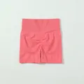Pantaloncini yoga senza cuciture a vita alta con effetto push-up color corallo - Taglia S / Pantaloni e gonne / Rosa