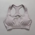 High-quality seamless racerback sports bra in light purple, ideal for yoga and fitness - S / Tops / Mocha (Racerback)