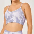Ensemble de yoga sans couture avec brassière de sport et legging tie-dye violet femme - S / Hauts / Violet