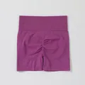 Pantaloncini da yoga viola senza cuciture a vita alta con effetto lifting scrunch butt fitness - Taglia S / Pantaloni e gonne / Viola scuro
