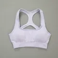 Lilac seamless yoga sports bra with racerback cutout design for gym and fitness - S / Tops / Lavender (Racerback)