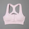 Premium seamless racerback sports yoga bra in light pink color for gym and fitness - S / Tops / Light Pink (Racerback)