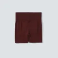 Pantaloncini da yoga senza cuciture a vita alta bordeaux per fitness e sport intensivo - Taglia S / Pantaloni e gonne / Pantaloncini (G2219) / Marrone