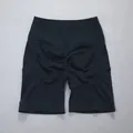 Seamless high-waisted scrunch butt yoga shorts in cationic charcoal grey - S / Bottom (Shorts) / Black