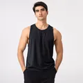 Breathable men's loose black modal sports tank top for gym fitness and running training - S / Tops / Black