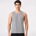 Comfortable loose men's modal sports tank top in light grey, breathable gym vest - S / Tops / Heather Grey