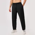 Losse zwarte sportbroek voor heren, lichtgewicht ademende zomer fitnessbroek sporten - S / Bottoms / Zwart (Dun)