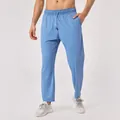 Lichtblauwe ademende heren sportbroek met verstelbaar trekkoord voor fitness en hardlopen - S / Bottoms / Blauw (Reguliere voering)