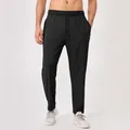 Heren losse zwarte sportbroek met trekkoord geschikt voor lente- en herfstseizoenen - S / Bottoms / Zwart (Verdikt)