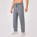 Gevoerde grijze heren sportbroek met trekkoord in de taille en zijzakken - S / Bottoms / Donkergrijs (Verdikt)