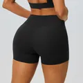 Pantaloncini da yoga neri a vita alta con design push-up per fitness e allenamento - Taglia S / Pantaloni e gonne / Nero