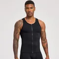 Men's black quick-dry compression shaper vest with front zipper for fitness and running - S / Tops / Black